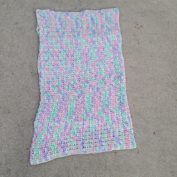 VINTAGE Crochet Blanket Pastel - Picture 7 of 11